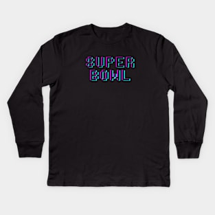 Super Bowl Showdown Typography Tee Kids Long Sleeve T-Shirt